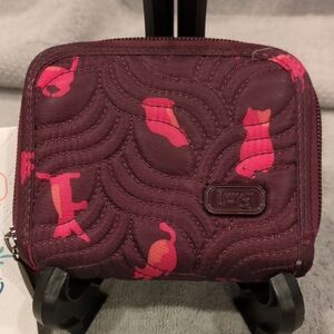 Lug Splits Compact RFID Wallet - Cats Orchid - NWT